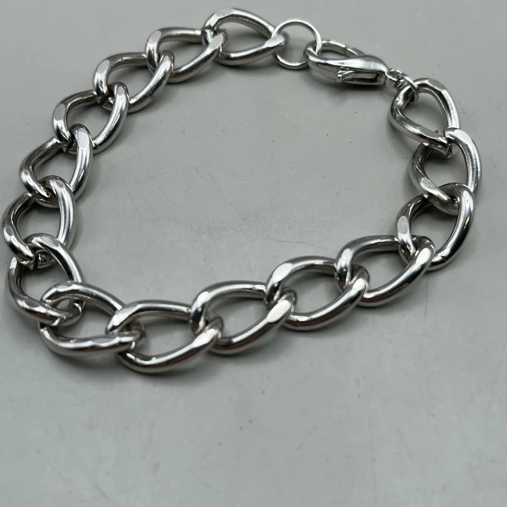 Silver Chunky Chain Link Bracelet -Statement Jewelry
